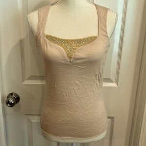 Cacama size small beaded beige top